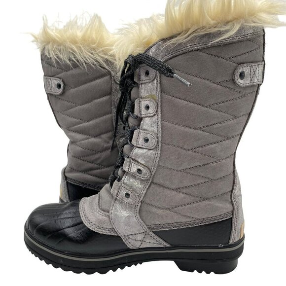 Sorel Tofino II Gray/Black Snow Boots Winter Big Girl's Size 4 - Picture 3 of 10